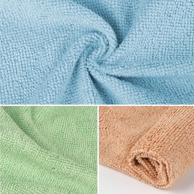 Orighty Washcloths Bulk, 50 Pack Highly Absorbent & Soft Feel Microfiber Face Towels, Multi-Purpose Wash Cloths & Hand Towels for Bathroom, Hotel, Spa, and Gym, 12x12 Inch, Multicolor