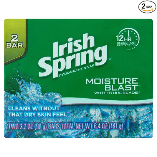 Irish Spring Moisture Blast (2) Bars 3.2 Oz