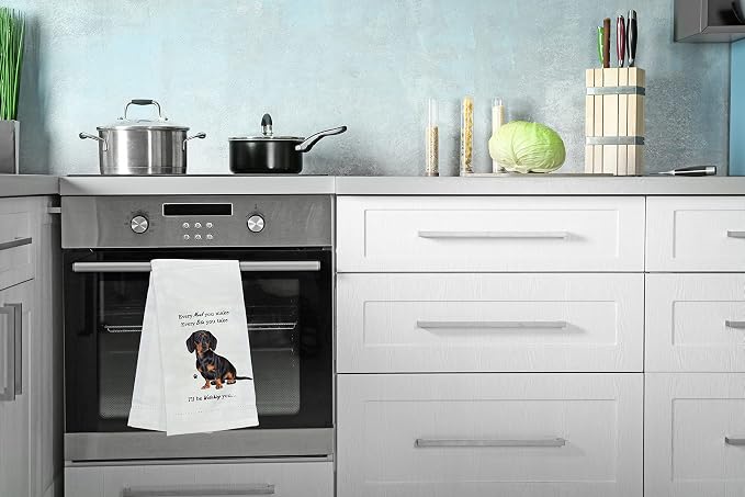 Black Dachshund Kitchen Towels - Soft, Highly Absorbent - Gifts for Pet Lovers - Reusable, Quick Drying - 100% Natural Cotton