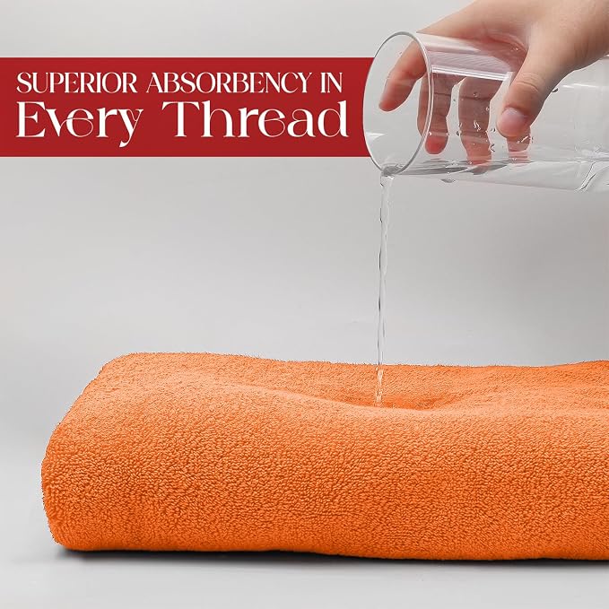 RIVERSIDE Pack of 1 Jumbo Bath Sheet 40 x 80 Inches - Extra Large Bath Towel, Super Soft & Highly Absorbent, 100% Cotton Quick Dry, Perfect to Wrap Yourself in - Orange