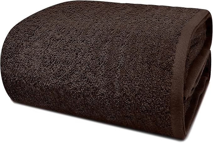 DAN RIVER Pack of 1 Jumbo Bath Sheet 40x80 Inches, Oversized Bath Towels for Adults, Fluffy and Soft Plush Towels - Brown