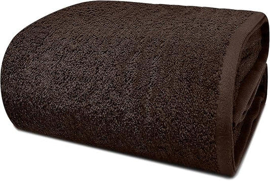 DAN RIVER Pack of 1 Jumbo Bath Sheet 40x80 Inches, Oversized Bath Towels for Adults, Fluffy and Soft Plush Towels - Brown