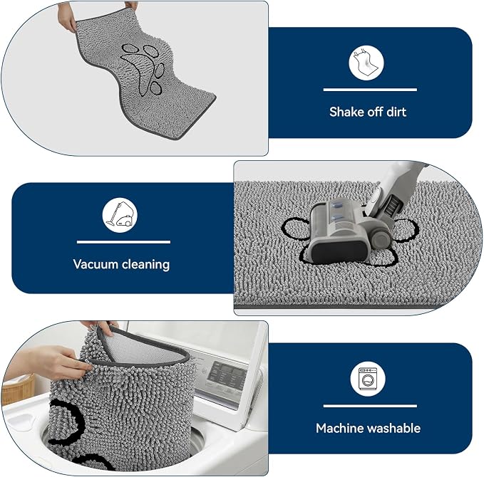 Bcoimo Super Absorbent Dog Door Mat, 36"*24" Anti Slip Mat for Muddy Paws, Pet Rugs for Dirty Paws Washable that Absorbs Moisture and Dirt, for Dog Cage and Pet Resting Carpet