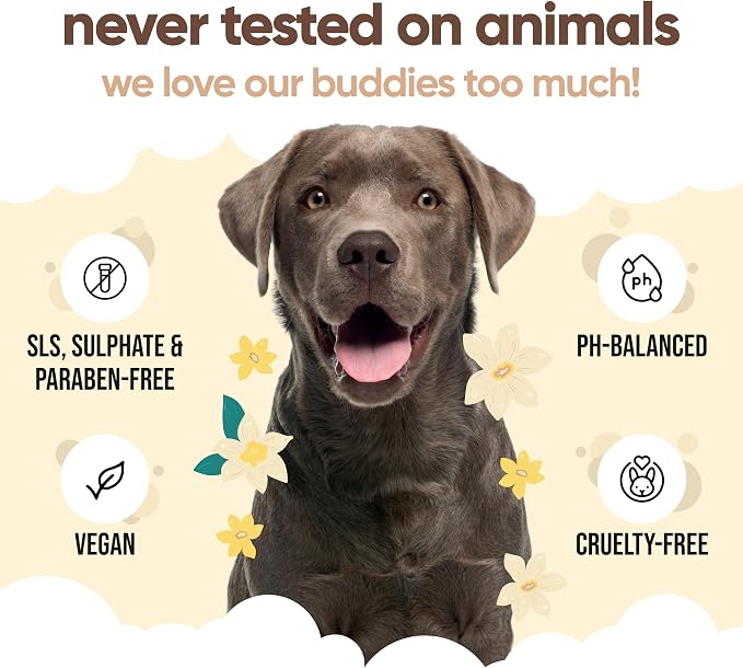 Buddycare Vanilla & Shea Butter Dog Shampoo - (16.90oz) Itch Relief & Dog Shampoo Sensitive Skin Care, Dog Shampoo and Conditioner, Premium Dog Grooming Supplies for All Breeds