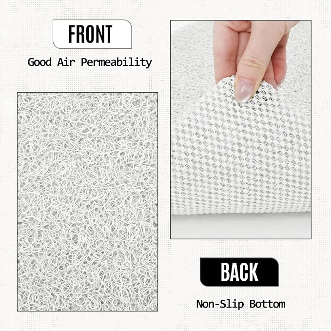 Joyhalo Shower Mat Bathtub Mat Non Slip, Bathmats Non Slip, Quick Drying Foot Scrubber Loofah Mats for Shower, Tub, Bathroom, Home,17x30inch, White