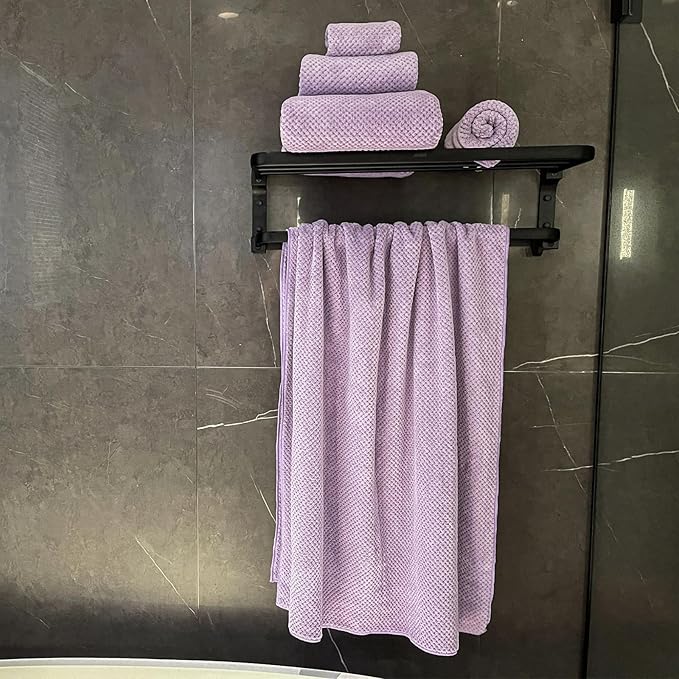 Oversized Bath Towels Extra Large 40x80 Inches Bath Sheets for Adults Super Soft Quick Dry Highly Absobent Microfiber Shower Towels (Lavender,6 Piece)…