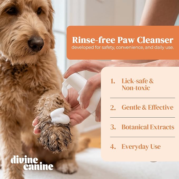 Foam Dog Paw Cleaner - No-Rinse Waterless Wash - 1.7 Fl Oz
