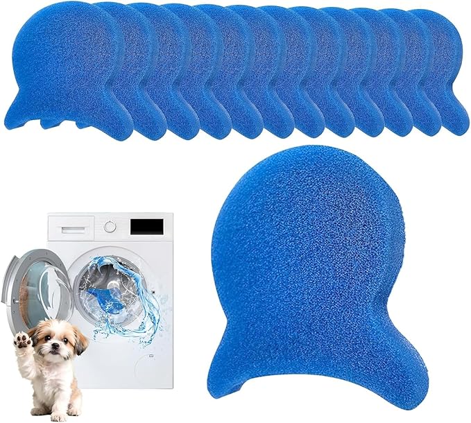 12 Pcs Pet Hair Remover for Laundry,Reusable Dog & Cat Hair Catcher Tool,Effectively Removes Fur,Lint and Dander from Clothing and Bedding,Safe for Washing Machines and Dryers