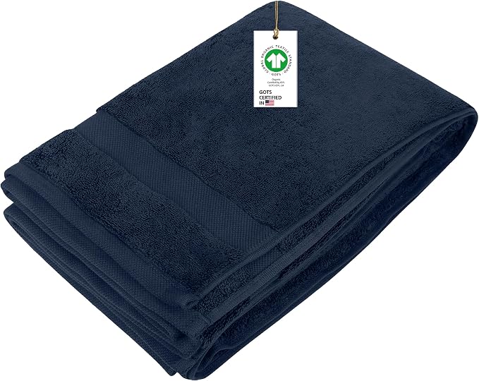 100% Organic Cotton Towels 650 GSM Plush Feather Touch Quick Dry Bath Sheet, GOTS Certified, Oeko-Tex Green Certified, Organic Cotton Bath Sheet, 36"X70"