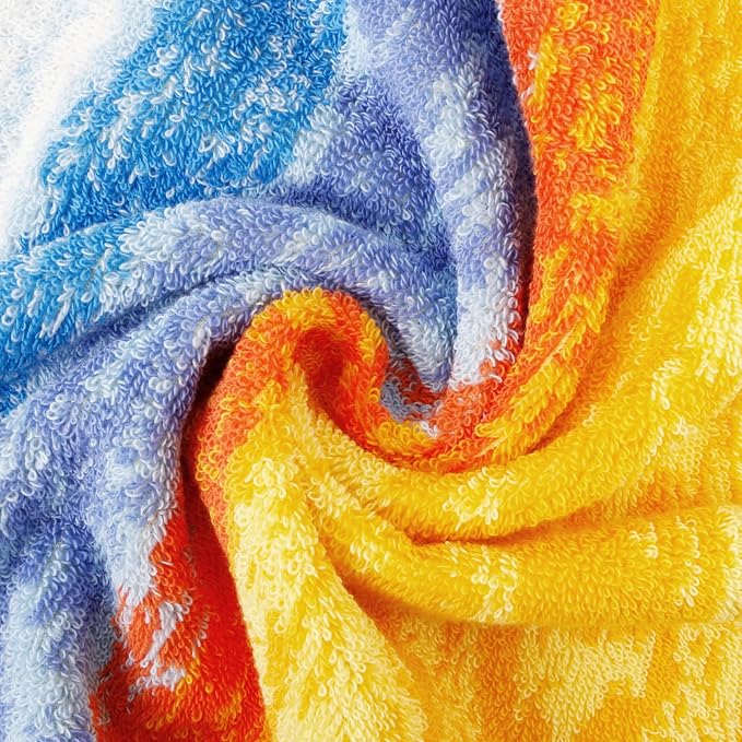 SEMAXE 18-Piece Cotton Bath Towel Set for Bathroom, Colorful Striped | Stock-up towel set for family bathrooms, guest baths, multi-bath homes, and wash-day rotation, OEKO-TEX certified, easy care