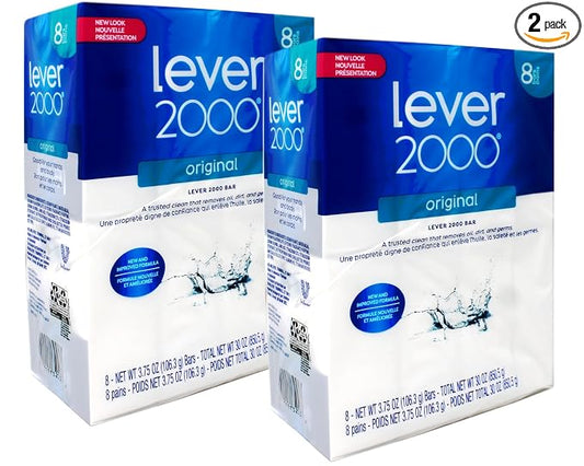 Lever 2000 Original Refreshing Bar Soap, Perfectly Fresh 3.75 oz, 8 Each (Pack of 2)
