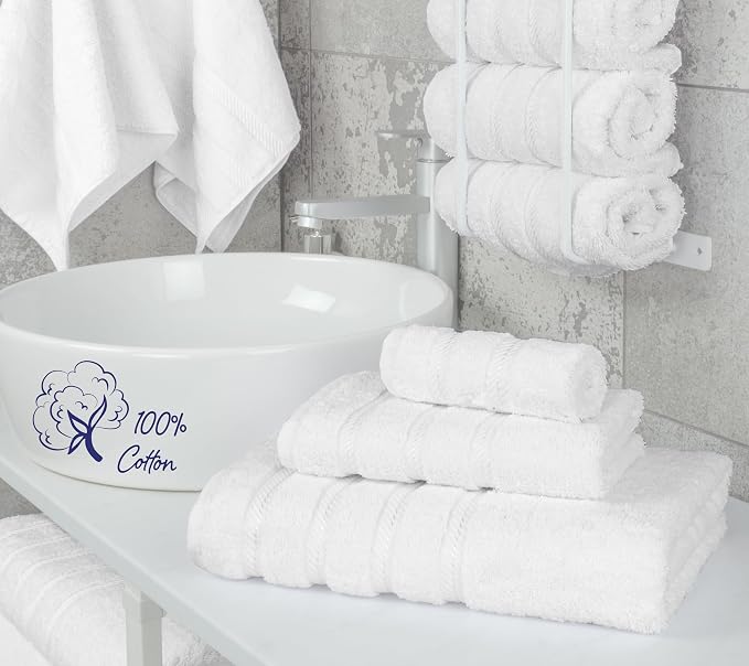 American Soft Linen 100% Cotton Luxury Turkish Towels, 3 Piece Towel Set | Soft Absorbent Quick Dry OEKO Tex Standard 100 Certificated Durable Machine Washable Breathable Premium Hotel Quality