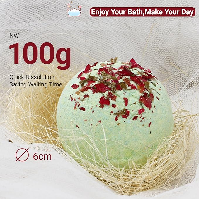 Bath Bombs for Women Spa Gift Set with Maria-Rose Essential Oils Sea Salt Moisturizing Relaxing Birthday Gift for Her Bubble Bath Skincare Relaxation Aromatherapy Gifts 1 Pack