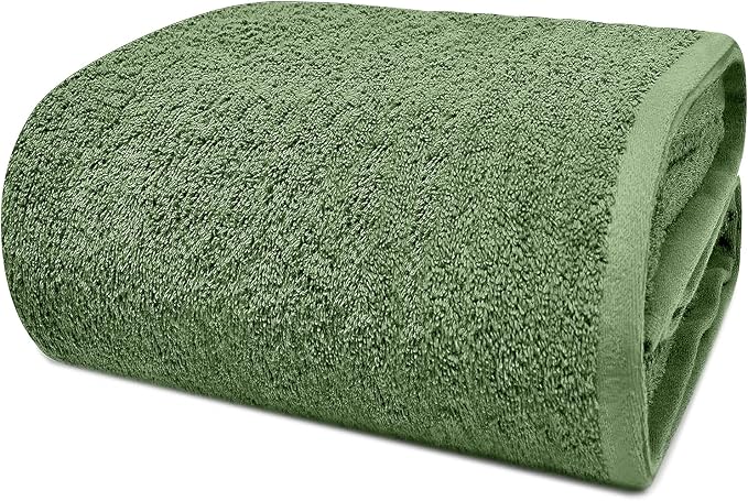 DAN RIVER Pack of 1 Jumbo Bath Sheet 40x80 Inches, Extra Large Quick Dry Bath Towels for Bathroom, Soft Absorbent Towels - Sage Green