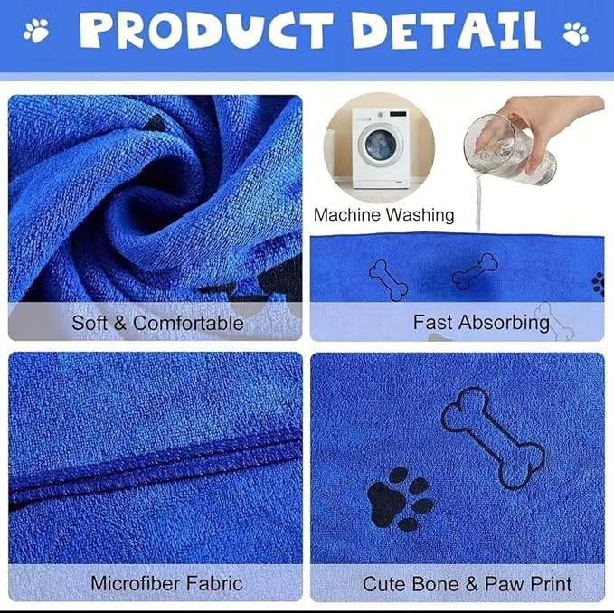 Apex Flow Microfiber Dog Towels - Pack of 8 Super Absorbent Pet Towel