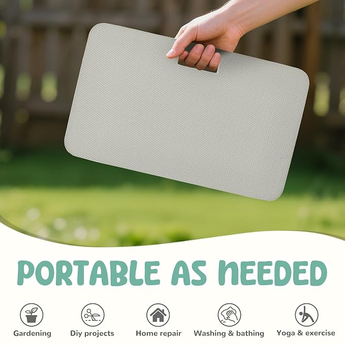 Baby Bath Kneeler, Extra Thick Kneeling Pad for Bathing Babies, Soft Foam Cushioning for Knee, 1.5" Thick Non-Slip, Fast-Drying,Gardening, Bathing Baby, Workout Supplies-Gray