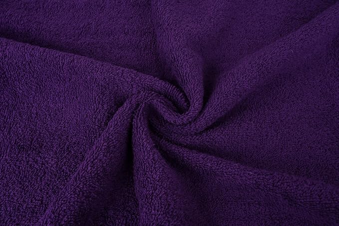 CASA COPENHAGEN He & She 6Pcs 100% Egyptian Cotton Large Designer Towels Gift Set- Violet - Cyan, 550GSM, 2Bath 2Hand 2Washcloths, Bath Towels for Bathroom (Gift Set for Women & Men)