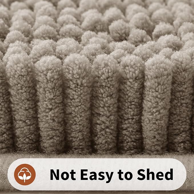 Yimobra Toilet Rugs U Shaped Washable - 24"x20" Non Slip Plush Contour Bath Rugs for Toilet - Super Soft Absorbent Quick Dry Toilet Mats for Bathroom,Camel