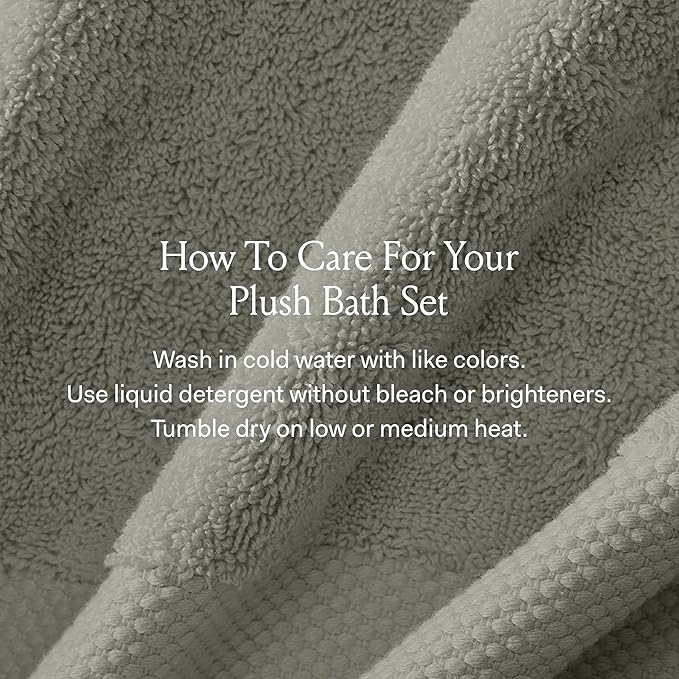 BOLL & BRANCH Plush Bath Sheet Set - White - 6 Piece - Includes 2 Oversized Bath Sheets, 2 Hand Towels & 2 Washcloths - 100% Organic Cotton - Ultra Soft & Luxurious - Quick Absorbing