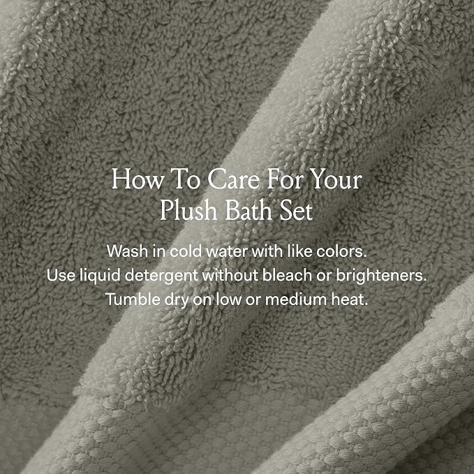 BOLL & BRANCH Plush Bath Sheet Set - Cream - 6 Piece - Includes 2 Oversized Bath Sheets, 2 Hand Towels & 2 Washcloths - 100% Organic Cotton - Ultra Soft & Luxurious - Quick Absorbing