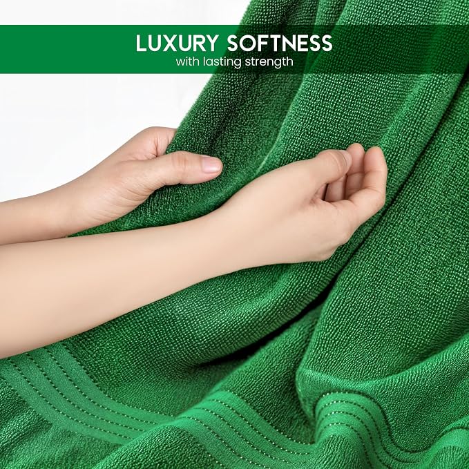 Bliss Casa 4 Pack 100% Cotton Bath Towels - Ultra Soft & Highly Absorbent Thick Bathroom Towel Set (27 X 54 Inch) - Durable, Luxurious, Quick-Dry & Long-Lasting Premium Quality Towels for Everyday Use