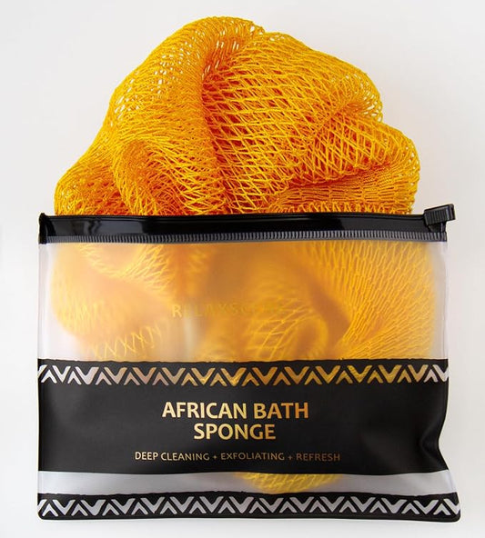 African Net Sponge Authentic - Exfoliating Back Scrub Bath Sponge with Knots - Afro Scrub Body Scrubber Exfoliator Washcloth - African Body Care Daily Use Shower Essentials