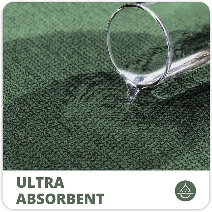 Bosap Bath Mat,Ultra Thin Bathroom Runner Rugs,Large Bath Mats for Bathroom,Quick Dry,Non-Slip,Machine Washable,Low Pile,Bath Rug,Shower Outside,Sink,Home Decor Accessories.Green,3'x5'(36x60inch)
