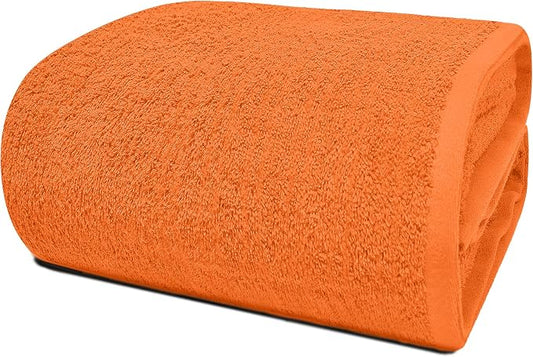 RIVERSIDE Pack of 1 Jumbo Bath Sheet 40 x 80 Inches - Extra Large Bath Towel, Super Soft & Highly Absorbent, 100% Cotton Quick Dry, Perfect to Wrap Yourself in - Orange