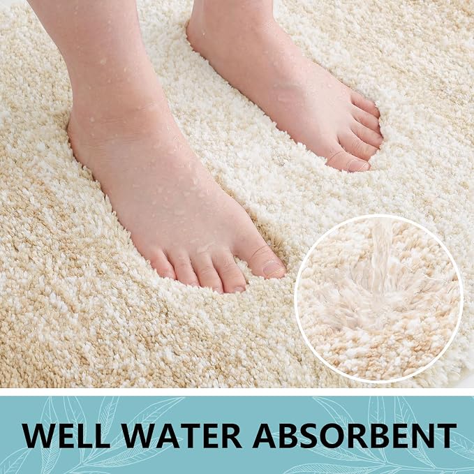 Arotive Microfiber Bathroom Rugs, Shaggy Soft and Absorbent Bath Rug, Thick Plush Machine Washable Dry Bath Mats for Bathroom, Tub and Shower, 44x24, Camel, Rectangular