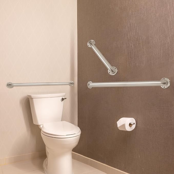 Homewerks 068 HW11236SS 36 Inch Bathroom Grab Bar with 1-1/2 Inch Diameter and Exposed Screws ADA Compliant - Brushed Stainless Steel
