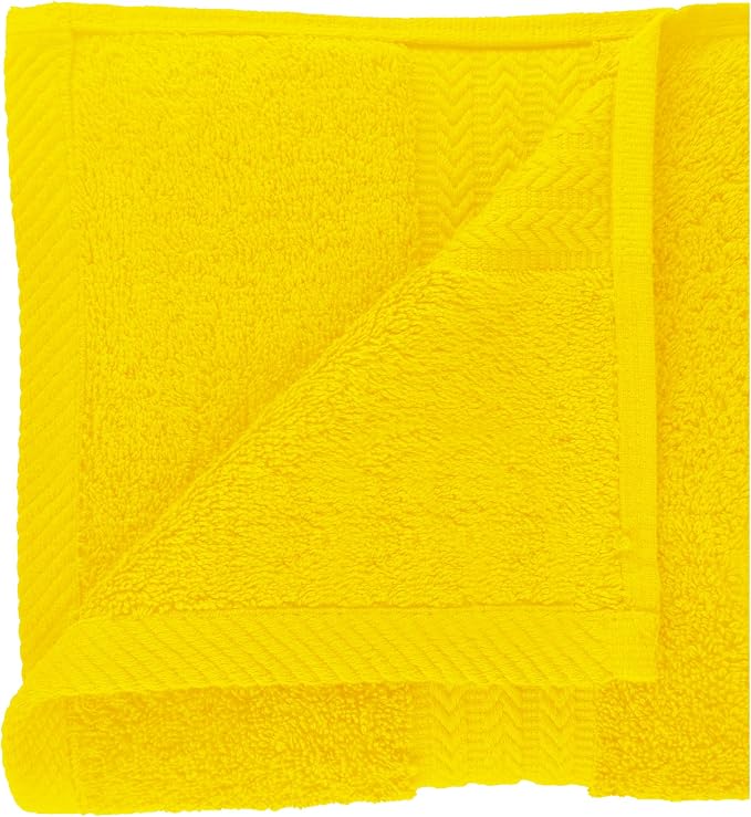 HERCULEAN Large Bath Towels 24 x 50 Pack of 6 | Quick Dry and Highly Absorbent | 100% Cotton Terry Towels for Bathroom - Perfect for Shower - Pool and Spa - Luxury Soft Towels - Lemon Yellow