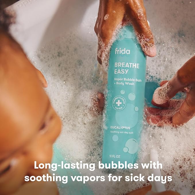 Frida Baby Eucalyptus Vapor Baby & Kids Bubble Bath + Body Wash, Toddler & Baby Body Wash, Dermatologically Tested, Tear-Free, Hypoallergenic, Safe for Skin, Super Sudsy, 10oz
