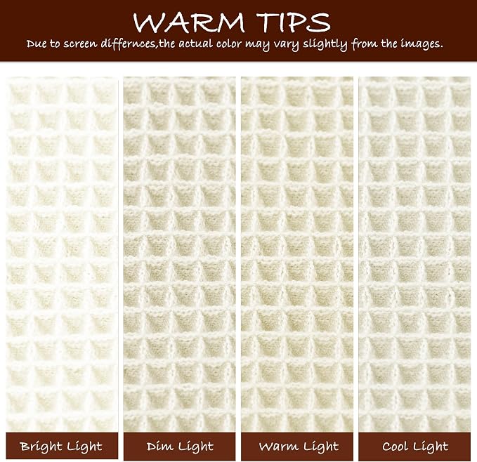 DWCN Waffle Bathroom Mat Set, Super Absorbent Non Slip Bath Rug Set for Bathroom Floor, Shower Mats 2 Pcs for Tub, Washable Kitchen Rugs for Farmhouse Boho Home Decor, 24 x 16 Inch, Ivory