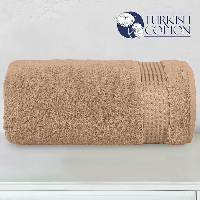 Elegant Comfort Premium Super Soft Highly Absorbent 1 Piece Oversized Bath Sheets - 40" x 80" inch, Luxurious Hotel Spa Quality 100% Turkish Cotton Extra Large Bath Towels for Adults, Taupe