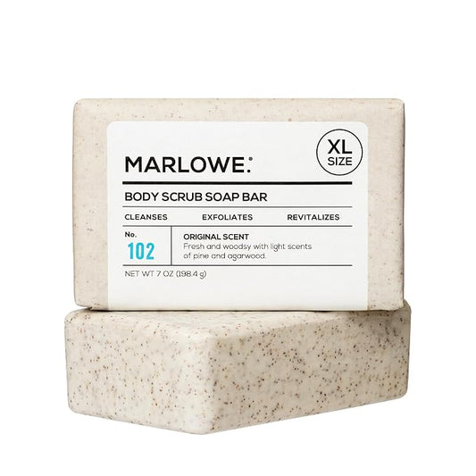 MARLOWE. Body Scrub Soap, Exfoliating Soap Bar, Sage + Fir, 7 oz | Scrub Soap Bar that deeply cleanses and exfoliates while buffing away rough, dry skin. Original Sage + Fir scent.