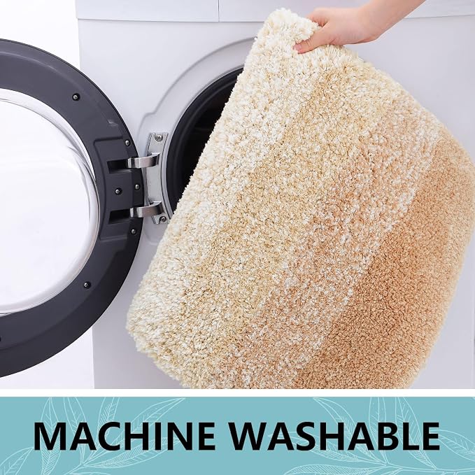 Arotive Microfiber Bathroom Rugs, Shaggy Soft and Absorbent Bath Rug, Thick Plush Machine Washable Dry Bath Mats for Bathroom, Tub and Shower, 30x20, Beige, Rectangular