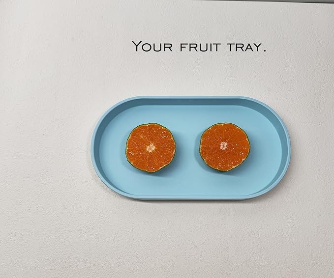 Blue Small Tray (10 inch), Oval Tray, Countertop Organizer | Small Serving Tray for Kitchen Counter, Bathtub Bathroom Vanity Items, Coffee Accessory, Bar, Seasoning, Salt & Pepper, Soap