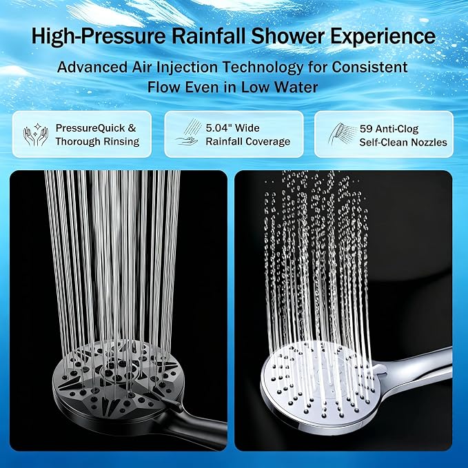 Bathtub Sprayer Attachment for Shower, Bathtub Faucet with Sprayer with 10 Spray Modes Upgrade, No Drill Wall 79" Stainless Hose Shower Attachment for Bathtub Faucet, Matt Black