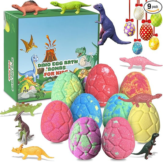 9 Pack Natural and Organic Dinosaur Bath Bombs Bubble Bath(9pcs, 90g