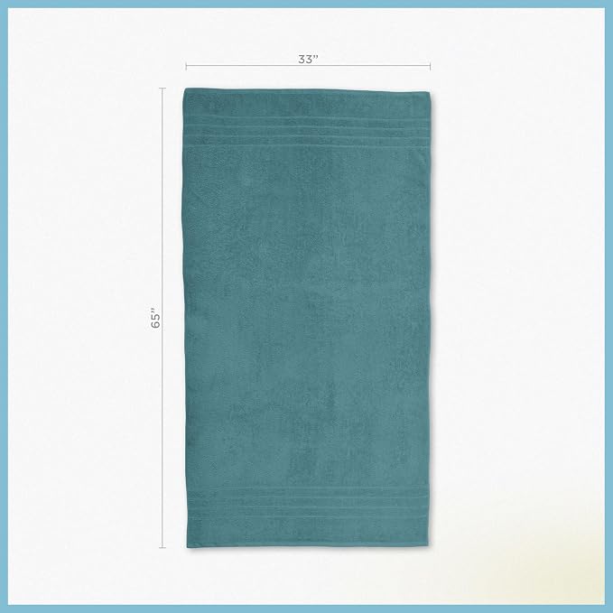 Martex 2-Pack Ultimate Performance Bath Sheet Set, Larkspur Teal, 33" x 65" | 100% Cotton, Extra Large Bath Towels, Super Absorbent, Low-Linting, Supersoft