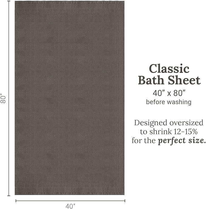GILDEN TREE Waffle Bath Sheet Large Bath Towels Quick Dry Thin Body Towels, 40x80 Oversized Bath Towels for Adults, Classic Style (Stone)