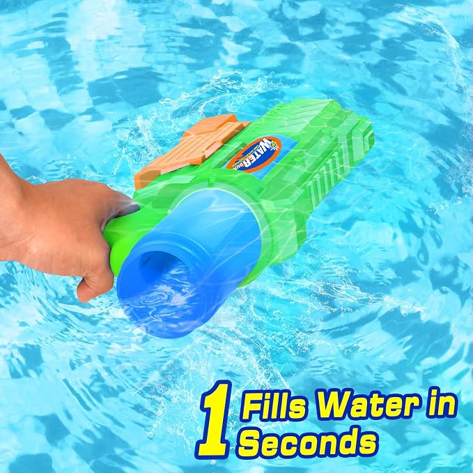 Super Water Gun for Kids Adults: 2 Pack Squirt Blasters 1200cc Super Water Gun Soaker with Impressive Range - Ideal Toys for Boys Girls Summer Outdoor Swimming Pool Water Toys Fun - Green