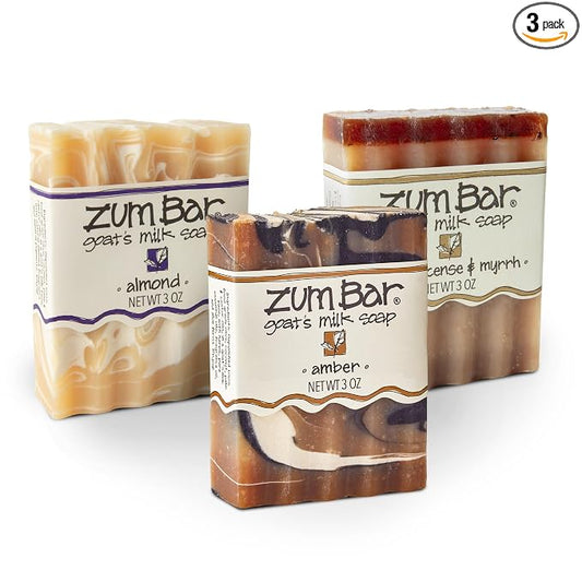 Zum Indigo Wild Goat's Milk Soap Bar - Bar Soap for Hands & Body Made with Essential Oils - 3 oz - Sweet Blends (3 Pack)