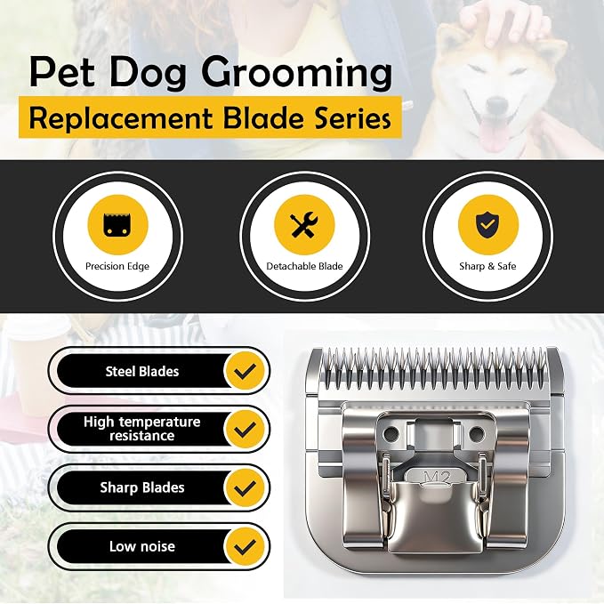 #40 1/100 inch (0.25mm) Pet Grooming Clipper Replacement Blades, Detachable Blade Compatible with andis/wahl/Oster Dog Clippers (S40), Very Short Roots After a Haircut