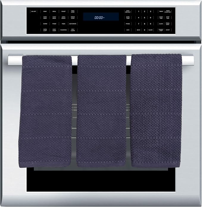 Serafina Home Eggplant Purple Kitchen Hand Dish Towels: Oversized 28" x 18", 100% Cotton Cloth Soft Cleaning Drying Absorbent Textured Design, Set of 3 Multipurpose for Everyday Use