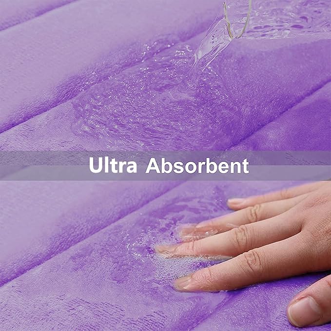 Buganda Memory Foam Bath Mat, 35.4" x 24", Ultra Soft Bathroom Rugs, Water Absorbent and Machine Washable Bath Rug Runner for Bathroom, Shower, and Tub, Lavender