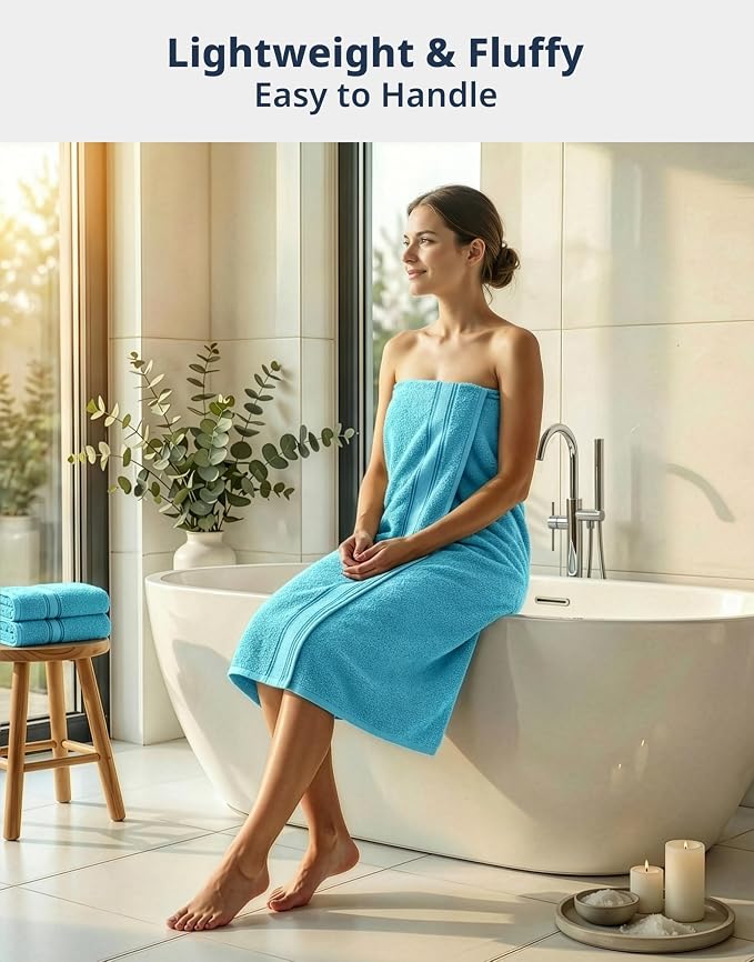 LANE LINEN Luxury Towel Set for Bathroom – 12-Pack 100% Cotton Towels, Zero Twist, Includes 4 Bath, 4 Hand & 4 Washcloth, Suitable for All Body Types, Soft & Quick Dry, Ideal for Airbnb & Spa - Blue