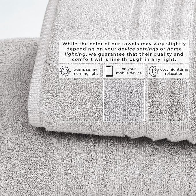 Great Bay Home 2 Pack Bath Sheet Set - 100% Cotton Towel Set - Absorbent & Quick-Dry Oversized Towels for Bathroom (Light Grey)