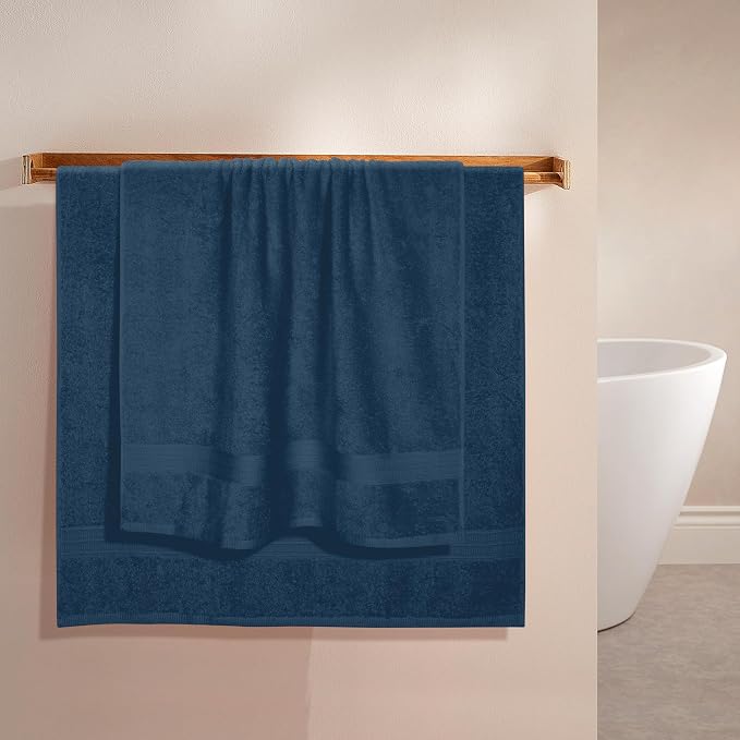 BOUTIQUO Cotton 2 Pack Oversized Bath Towel Set, Large Bath Towels 27x54, Ultra Soft, Absorbent, Compact, Quick Drying and Lightweight, Eco-Friendly and 100% Recyclable Towel Set - Mineral Blue