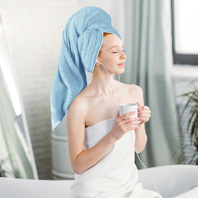 Utopia Towels 4 Pack Premium Extra Large Bath Towels Set, (30 x 60 Inches) 100% Ring Spun Cotton, Lightweight and Highly Absorbent Quick Drying Towels, Perfect for Daily Use (Sky Blue)